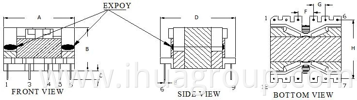 Pq Type High Voltage Power Electronic Flyback Transformer Price for TV and CRT Monitor Displays